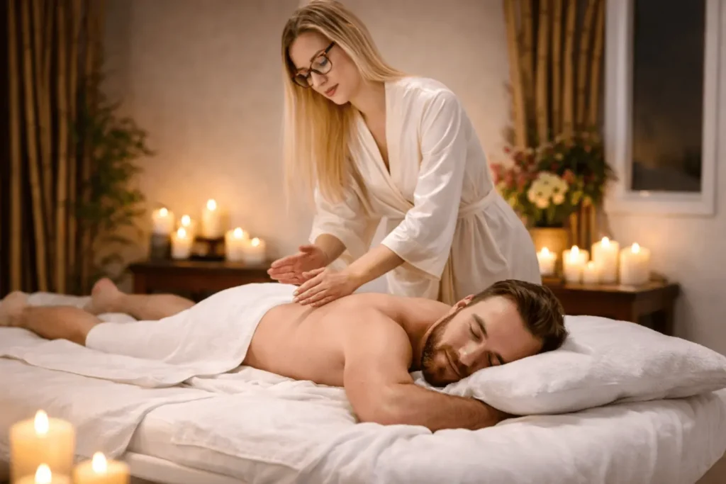 Female to male body to body massage in Delhi.